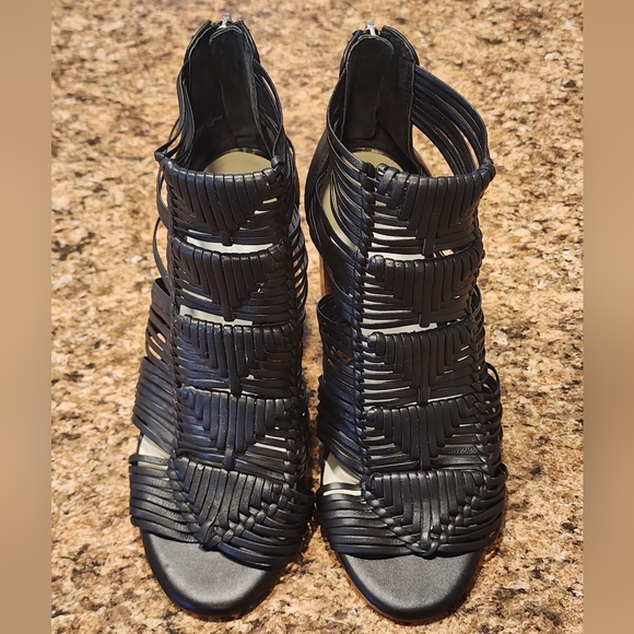 1. STATE 'Kenton' Caged Gladiator Block-Heel Sandal - Black - Size 5 - Picture 2 of 9